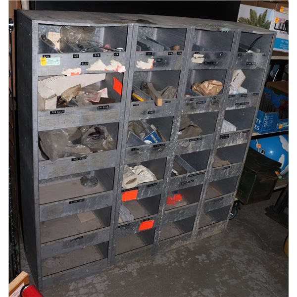 METAL PARTS STORAGE/ SORTER BIN WITH CONTENTS