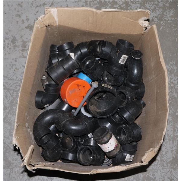 LARGE BOX OF NEW OF UNUSED PLUMBING