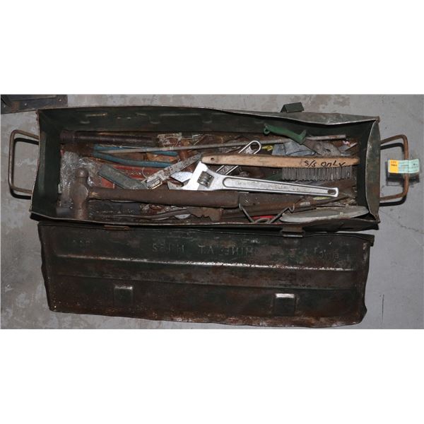 METAL AMMO BOX CONVERTED TO TOOL BOX WITH