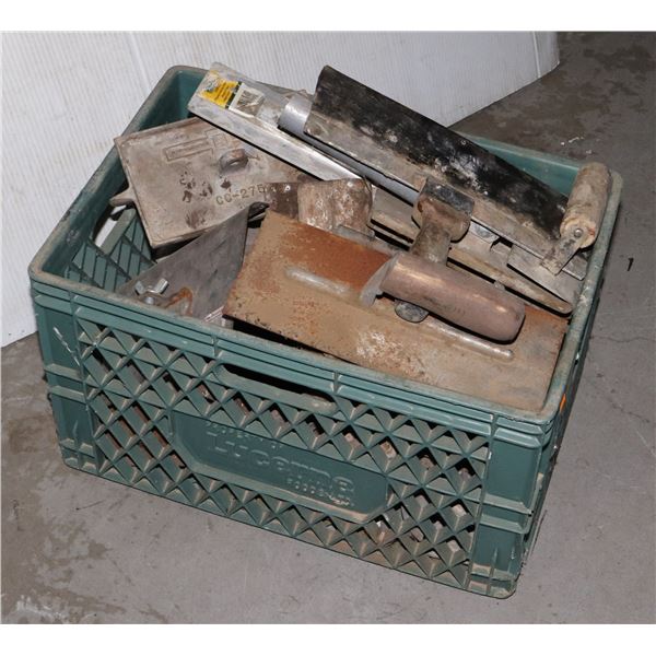 LARGE LOT OF CONCRETE TOOLS IN CRATE