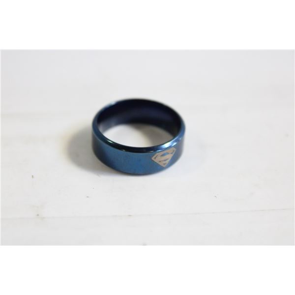 MAN OF STEEL SUPERMAN LOGO RING SZ 12