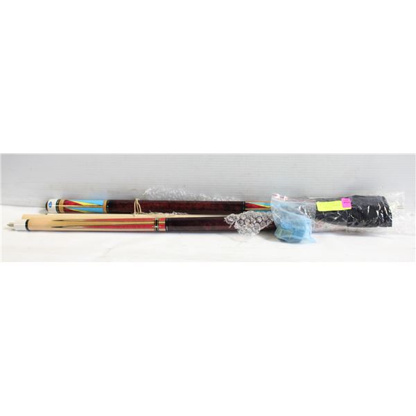 2 POOL CUES