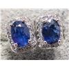 Image 1 : BZ2107-43E SILVER SAPPHIRE 1CT AND CZ EARRINGS
