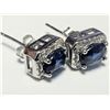 Image 2 : BZ2107-43E SILVER SAPPHIRE 1CT AND CZ EARRINGS