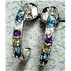 Image 1 : BZ2107-39E SILVER GENUINE MULTI GEMSTONE EARRINGS