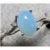 Image 1 : BZ2107-42E SILVER CHALCEDONY/NATURAL DIAMOND RING