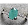 Image 1 : BZ2107-29E SILVER EMERALD 1CT AND CZ RING