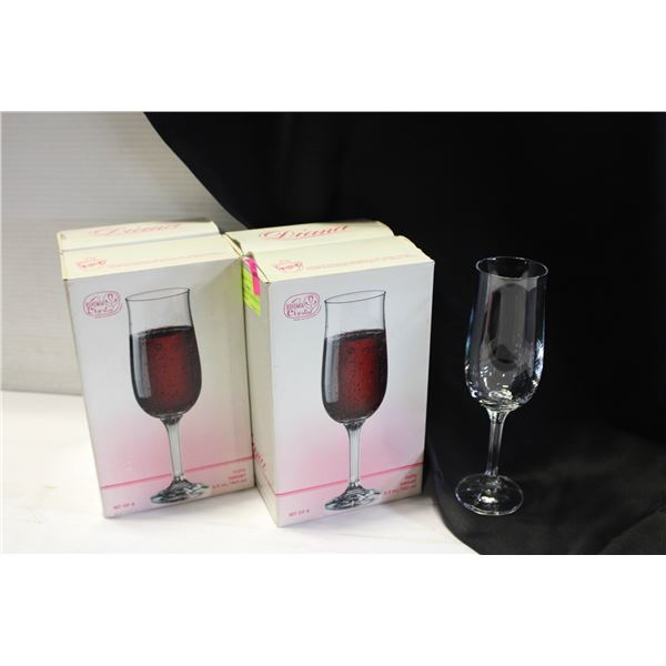 2 X 4 NEW BOHEMA DIANA CRYSTAL PARFAIT GLASSES