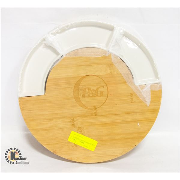 SEALED P & G WOODEN SERVING