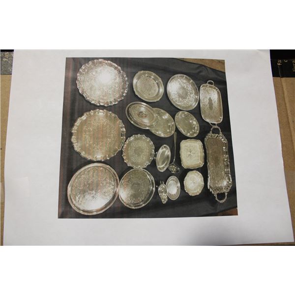 BOX OF MISC SILVER AND PLATED ITEMS