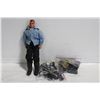 Image 1 : 1990'S ACTION FIGURE WITH POLICE & MILITARY ITEMS