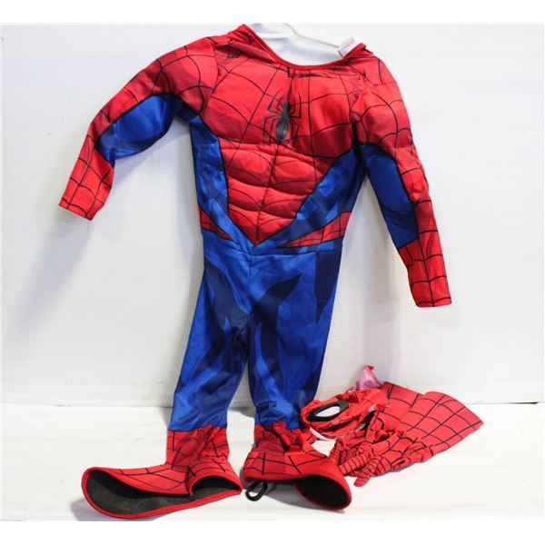 COMPLETE SPIDERMAN COSTUME AGE 7-10