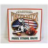 Image 1 : METAL FIREFIGHTER SIGN 14"X14"