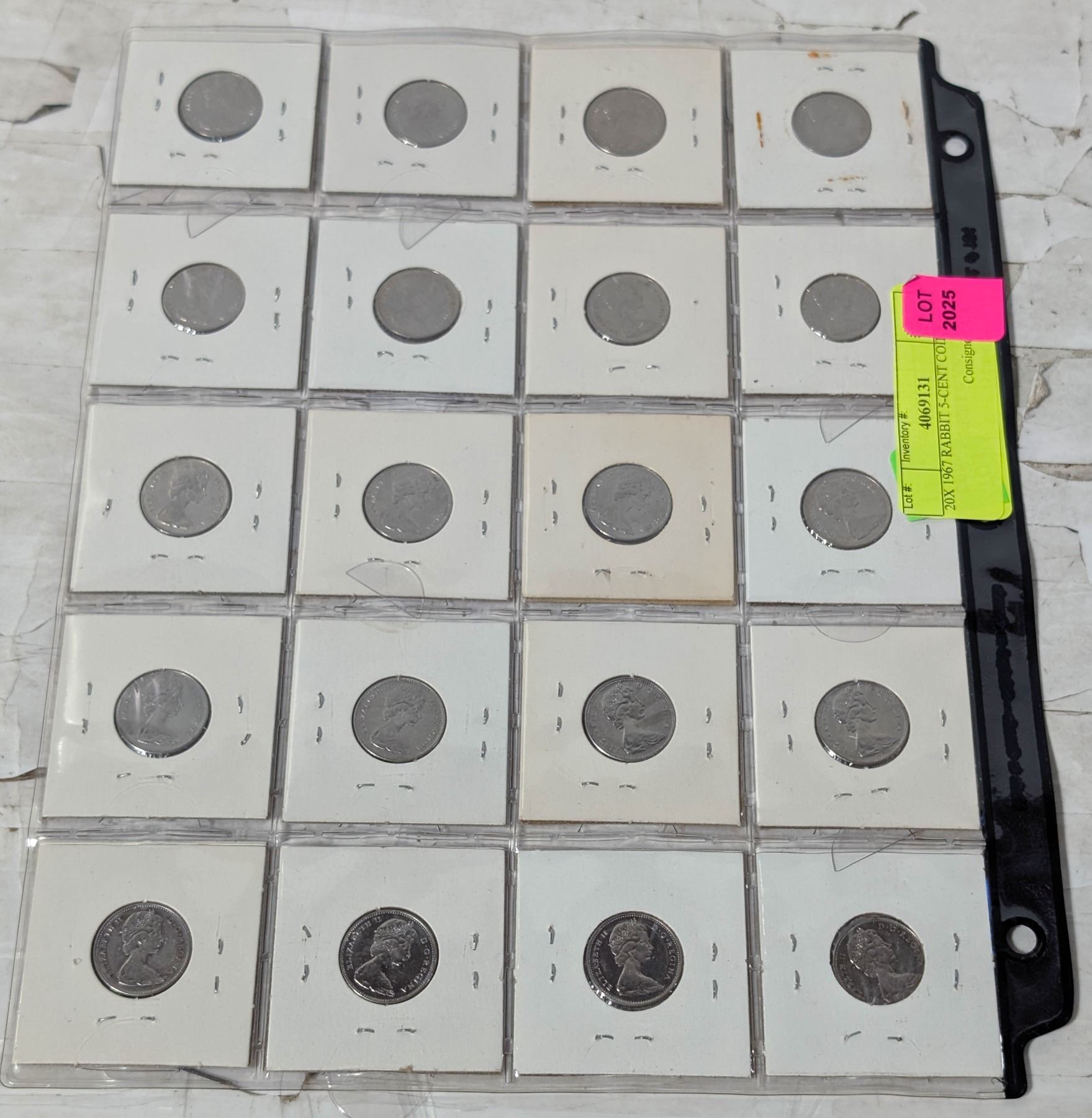 20X 1967 RABBIT 5-CENT COINS