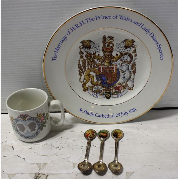 ROYAL WEDDING PLATE AND MUG PRINCE CHARLES &