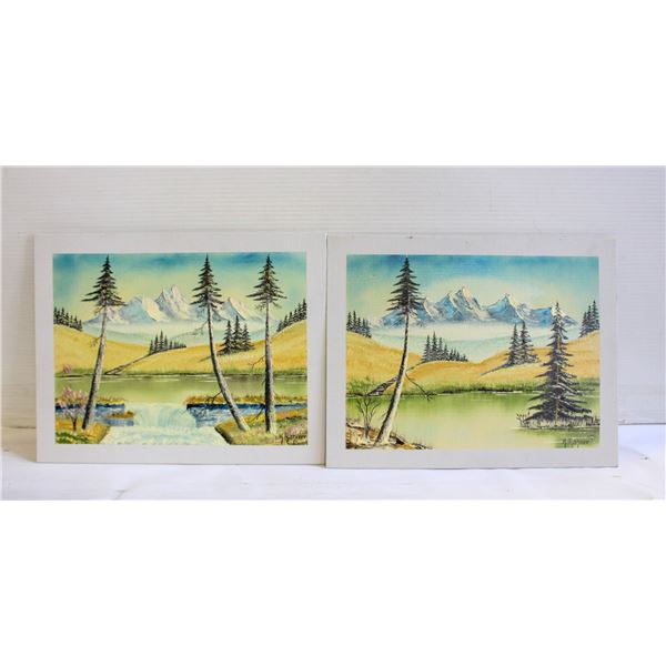 2 CANVAS PAINTINGS (K.RAHNER) 14"X11"