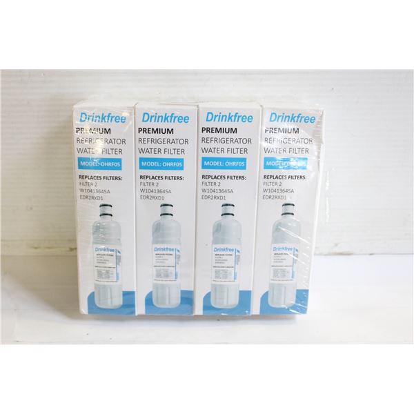 4 PACK DRINKFREE REFRIGERATOR WATER FILTER NEW