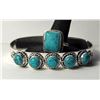 Image 1 : 24)  SET OF EMERALD CUT SIZE 10.5 TURQUOISE RING