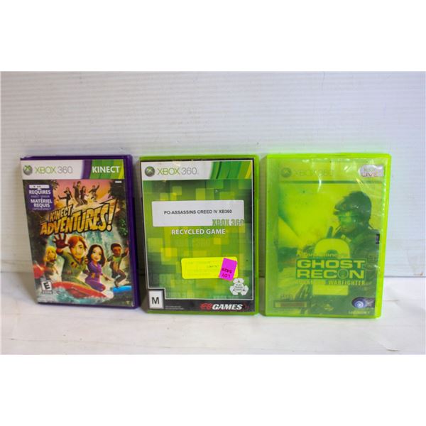 113. XBOX 360 3 GAMES: GHOST RECON, KINEST