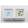 Image 1 : #98-NATURAL PERIDOT3.85 CT & SKY BLUE TOPAZ 2.94CT