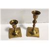 Image 1 : 2 BRASS CANDELABRAS 3", 5"