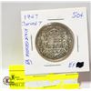 Image 2 : 1947 CANADA 50C. KING GEORGE 6