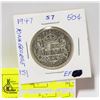 Image 2 : 1947 CANADA 50C. KING GEORGE 6