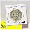 Image 2 : 1944 CANADA 50C. KING GEORGE 6