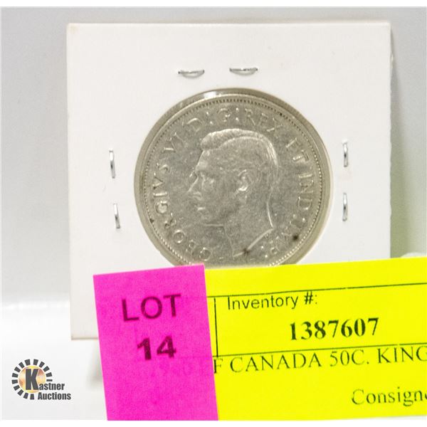 1940 CANADA 50C. KING GEORGE 6