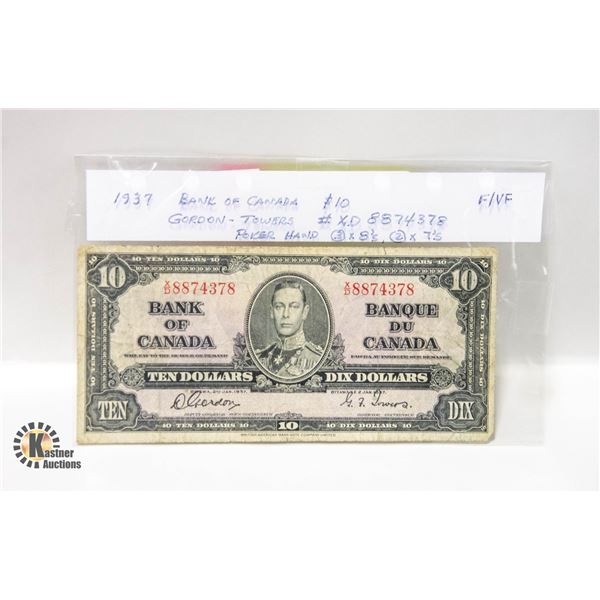 1937 BANK OF CANADA $10