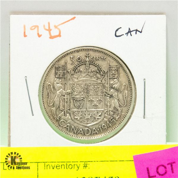 1945 CDN 50 CENT PIECE