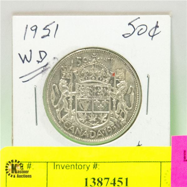 1951 CDN 50 CENT PIECE