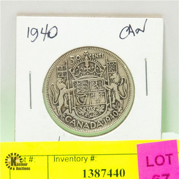 1940 CANADA 50 CENT PIECE