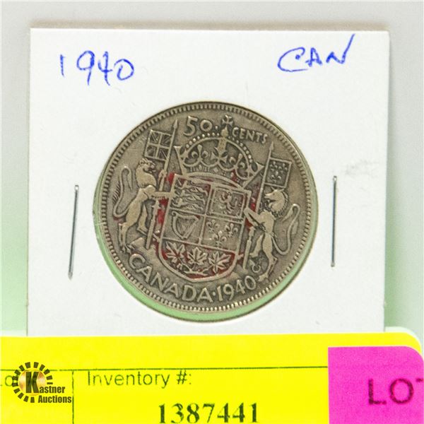 1940 CANADA 50 CENT PIECE