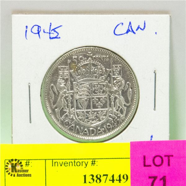 1945 CDN 50 CENT PIECE