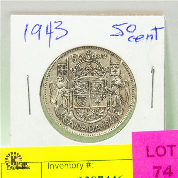 1943 CDN 50 CENT PIECE