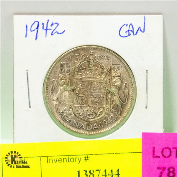 1942 CDN 50 CENT PIECE
