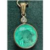 Image 1 : BZ2107-47E 14K COLOMBIA EMERALD 6CT PENDANT