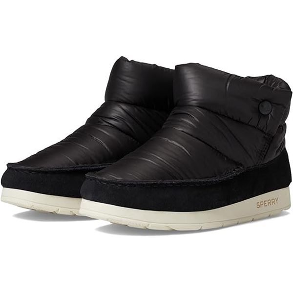 NEW SPERRY WOMEN MOC-SIDER SNOW BOOT - BLK