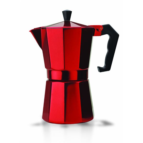 NEW 6 CUP PRIMULA ALUMINUM ESPRESSO MAKER RED