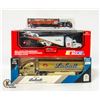 Image 1 : FLAT OF 3 BIG RIGS (NASCAR, LABATT 1/64 SCALE, 1