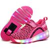 Image 1 : NEW QNEIC ROLLER SKATE SHOES LED EU 36 PINK