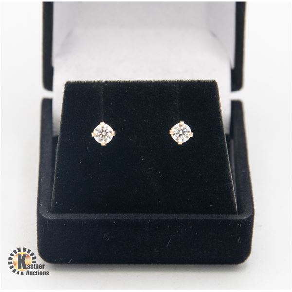 #2188-PAIR 14 KT YELLOW GOLD EARRINGS WITH 0.50 CT