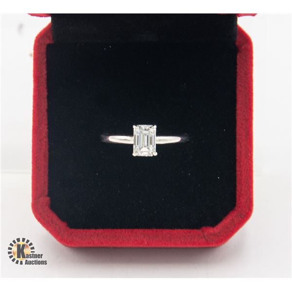 #2172-CUSTOM HAND SET 1.0 CT 5 X 7 MM EMERALD CUT