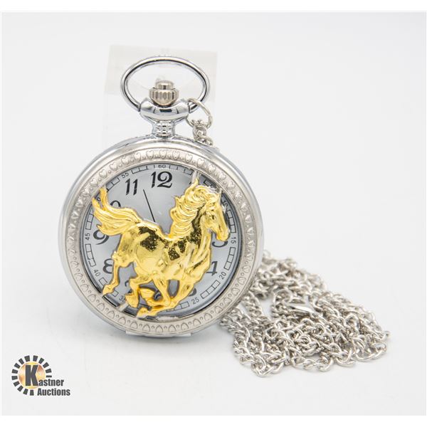 #2203-NEW TWO-TONE POCKET WATCH WITH