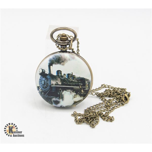 #2205-NEW POCKET WATCH BRONZE TONE WITH