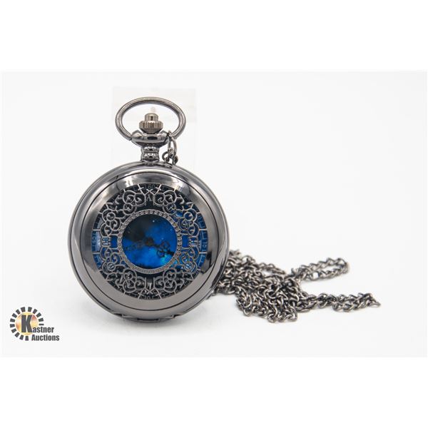#2202-NEW POLISHED BRONZE TONE POCKET WATCH
