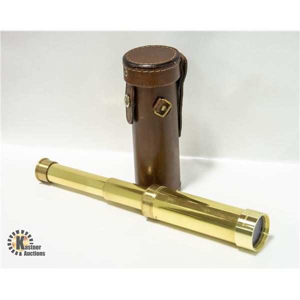 TASCO 25X30MM BRASS POCKET SCOPE W/ LEATHER