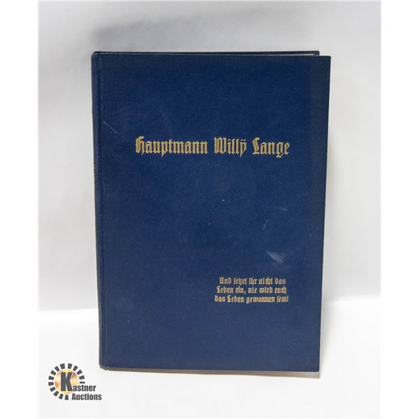 HAUPTMANN WILLY LANGE, ANTIQUE GERMAN BOOK