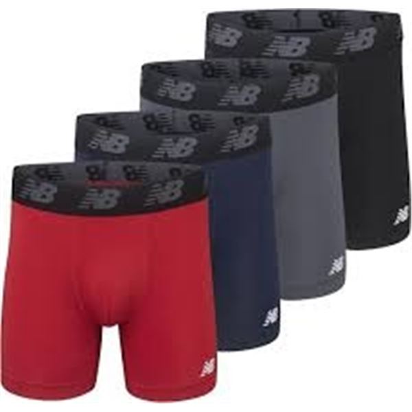 NEW 4 PACK NEW BALANCE BOXER BRIEFS MENS SIZE S